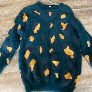 Fuzzy Print Sweater